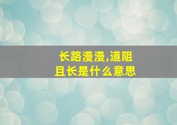 长路漫漫,道阻且长是什么意思