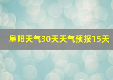 阜阳天气30天天气预报15天