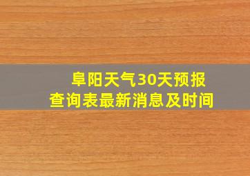 阜阳天气30天预报查询表最新消息及时间