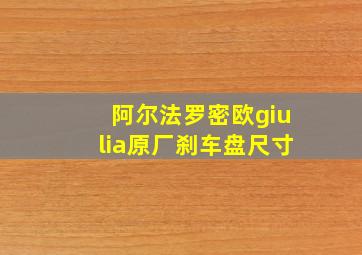 阿尔法罗密欧giulia原厂刹车盘尺寸