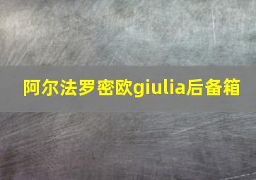 阿尔法罗密欧giulia后备箱