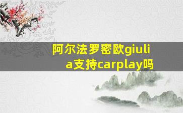 阿尔法罗密欧giulia支持carplay吗