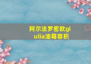 阿尔法罗密欧giulia油箱容积