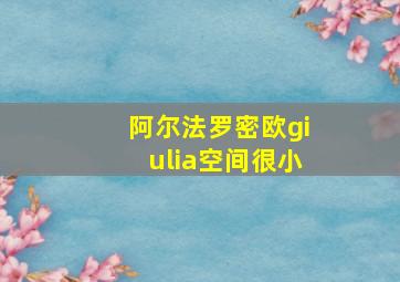 阿尔法罗密欧giulia空间很小