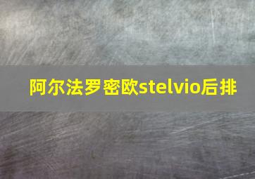 阿尔法罗密欧stelvio后排