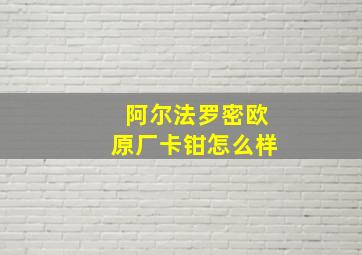 阿尔法罗密欧原厂卡钳怎么样