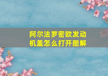 阿尔法罗密欧发动机盖怎么打开图解