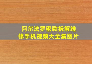 阿尔法罗密欧拆解维修手机视频大全集图片