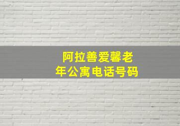 阿拉善爱馨老年公寓电话号码