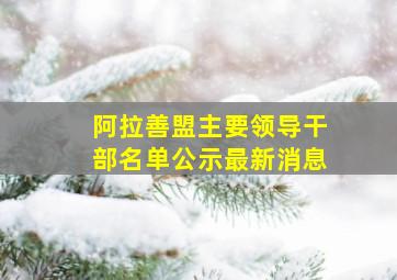 阿拉善盟主要领导干部名单公示最新消息