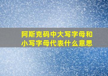 阿斯克码中大写字母和小写字母代表什么意思