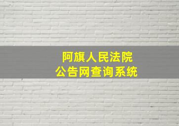 阿旗人民法院公告网查询系统