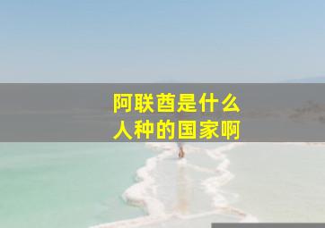 阿联酋是什么人种的国家啊