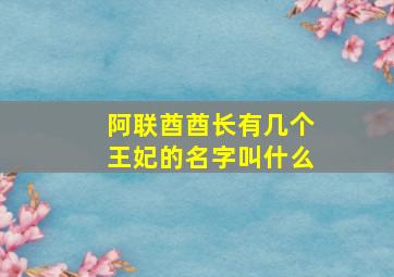 阿联酋酋长有几个王妃的名字叫什么