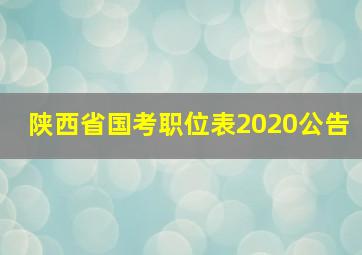 陕西省国考职位表2020公告