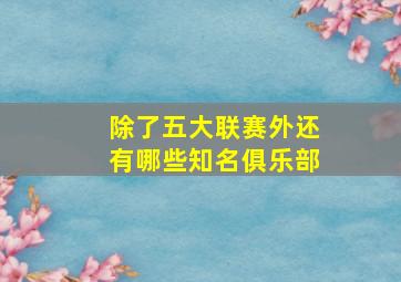 除了五大联赛外还有哪些知名俱乐部