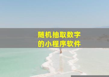 随机抽取数字的小程序软件