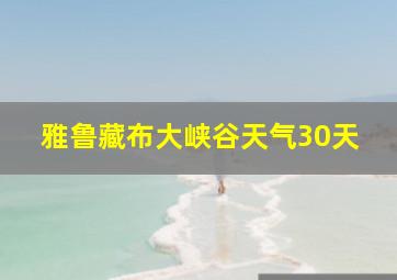 雅鲁藏布大峡谷天气30天