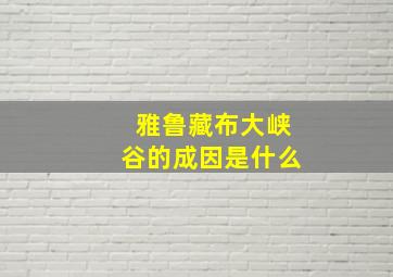 雅鲁藏布大峡谷的成因是什么