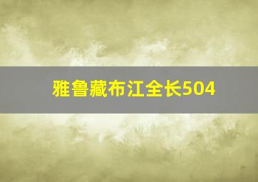 雅鲁藏布江全长504