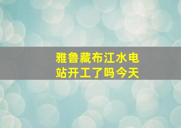 雅鲁藏布江水电站开工了吗今天