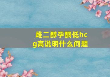 雌二醇孕酮低hcg高说明什么问题