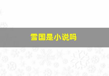 雪国是小说吗