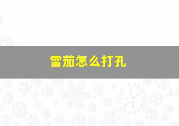 雪茄怎么打孔