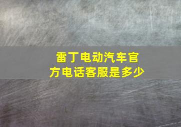 雷丁电动汽车官方电话客服是多少