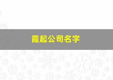 霞起公司名字