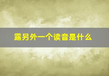 露另外一个读音是什么