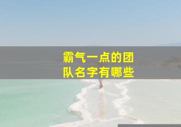 霸气一点的团队名字有哪些