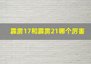 霹雳17和霹雳21哪个厉害