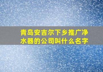 青岛安吉尔下乡推广净水器的公司叫什么名字