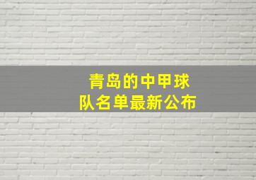 青岛的中甲球队名单最新公布