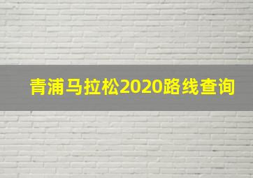 青浦马拉松2020路线查询