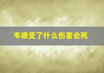 韦德受了什么伤害会死