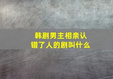 韩剧男主相亲认错了人的剧叫什么