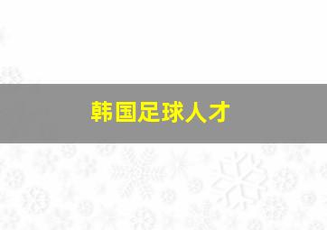 韩国足球人才