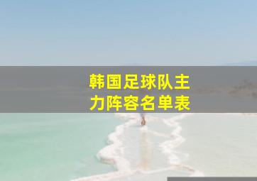 韩国足球队主力阵容名单表