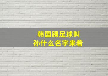 韩国踢足球叫孙什么名字来着