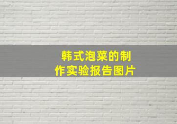 韩式泡菜的制作实验报告图片