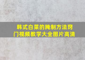 韩式白菜的腌制方法窍门视频教学大全图片高清