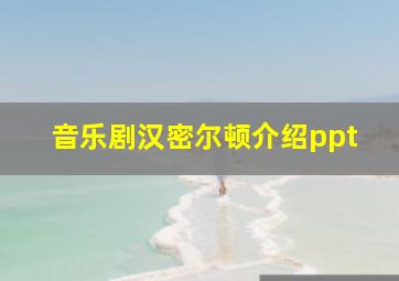 音乐剧汉密尔顿介绍ppt