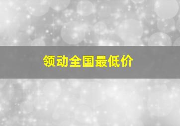 领动全国最低价