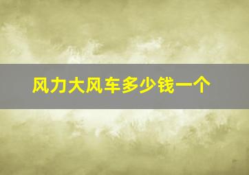 风力大风车多少钱一个