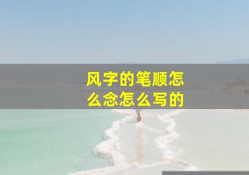 风字的笔顺怎么念怎么写的