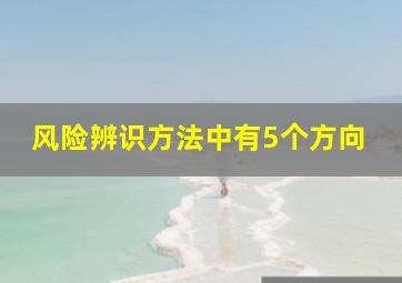 风险辨识方法中有5个方向