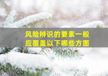 风险辨识的要素一般应覆盖以下哪些方面