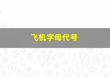 飞机字母代号